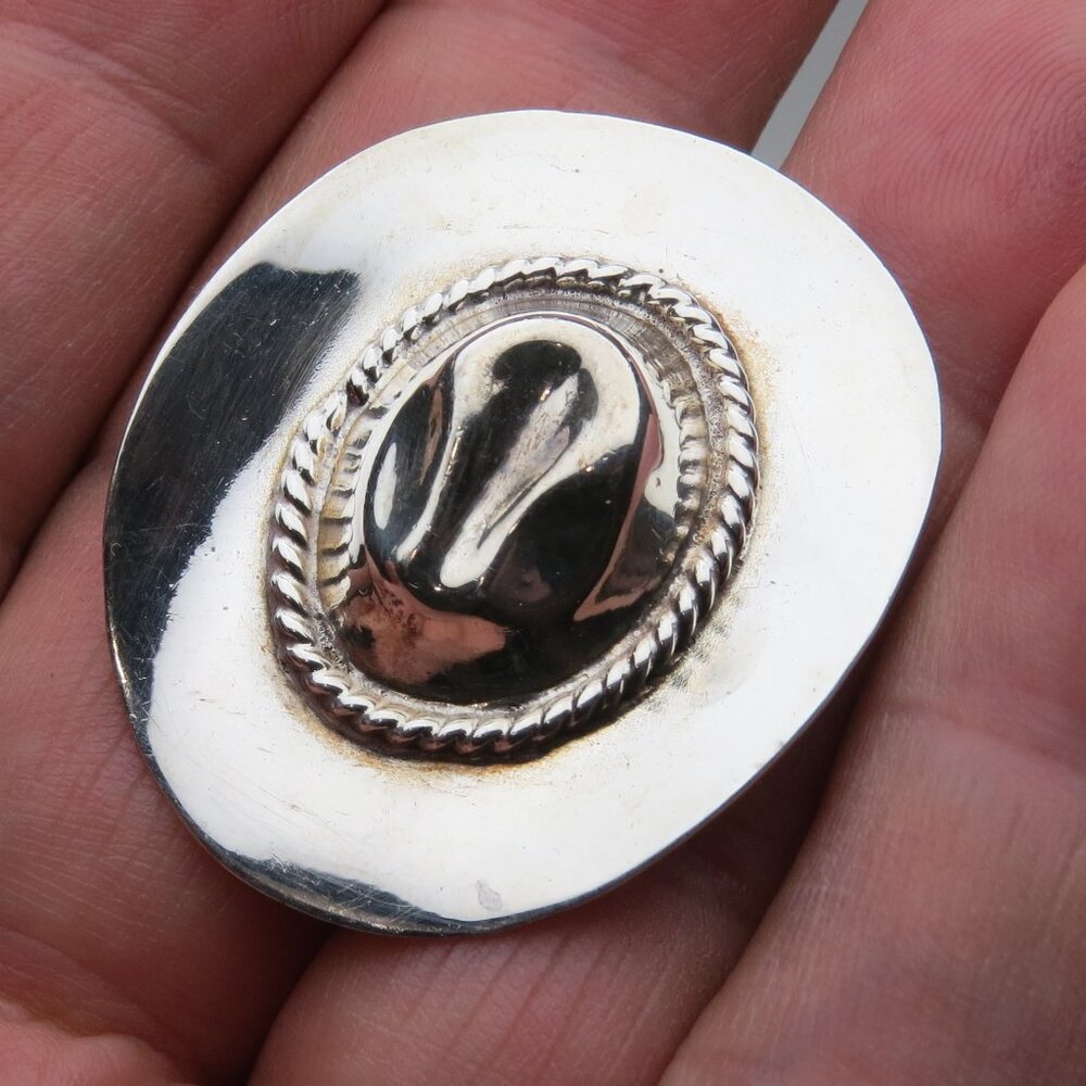 *925 Sterling Silver Cowboy Hat Pin Brooch